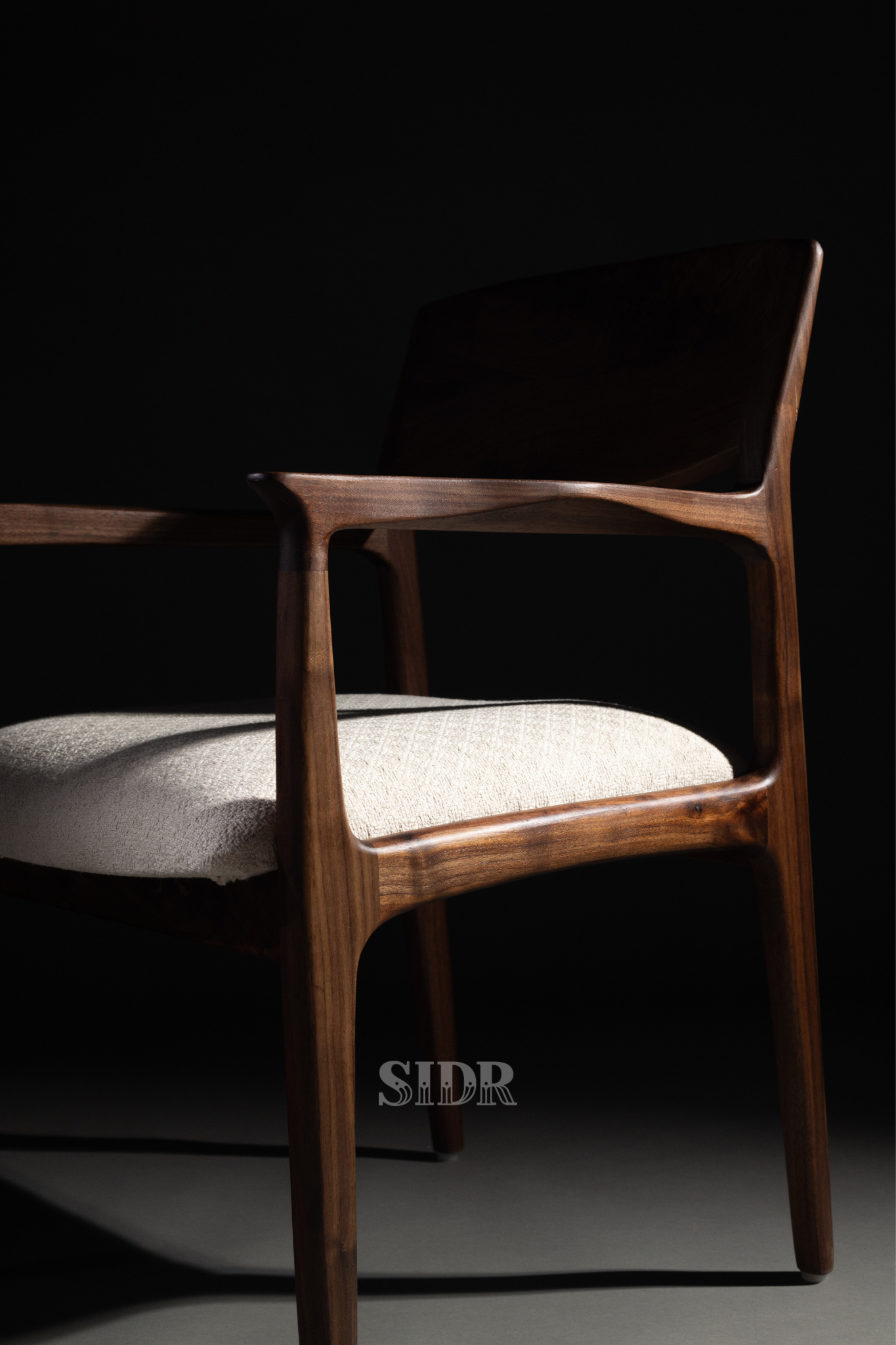 The Walnut Aanand Dining Chair with Wooden Back