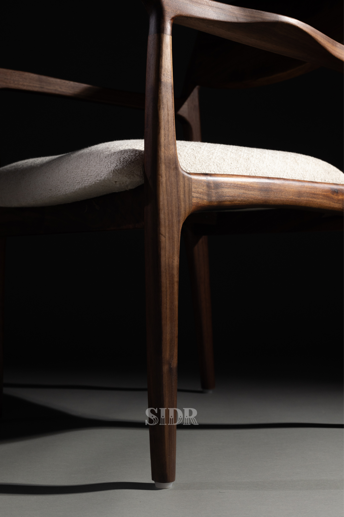 The Walnut Aanand Dining Chair with Wooden Back