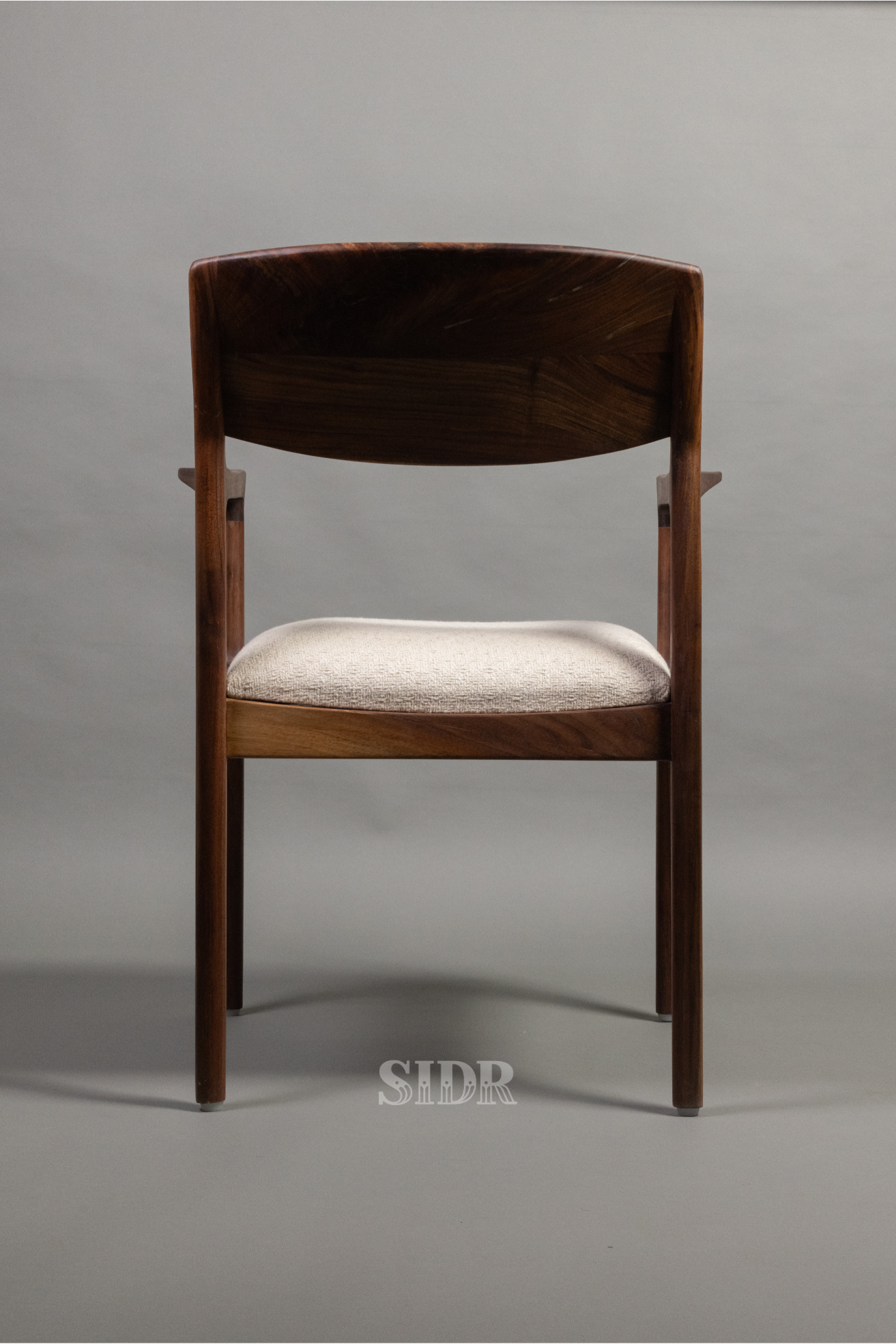 The Walnut Aanand Dining Chair with Wooden Back