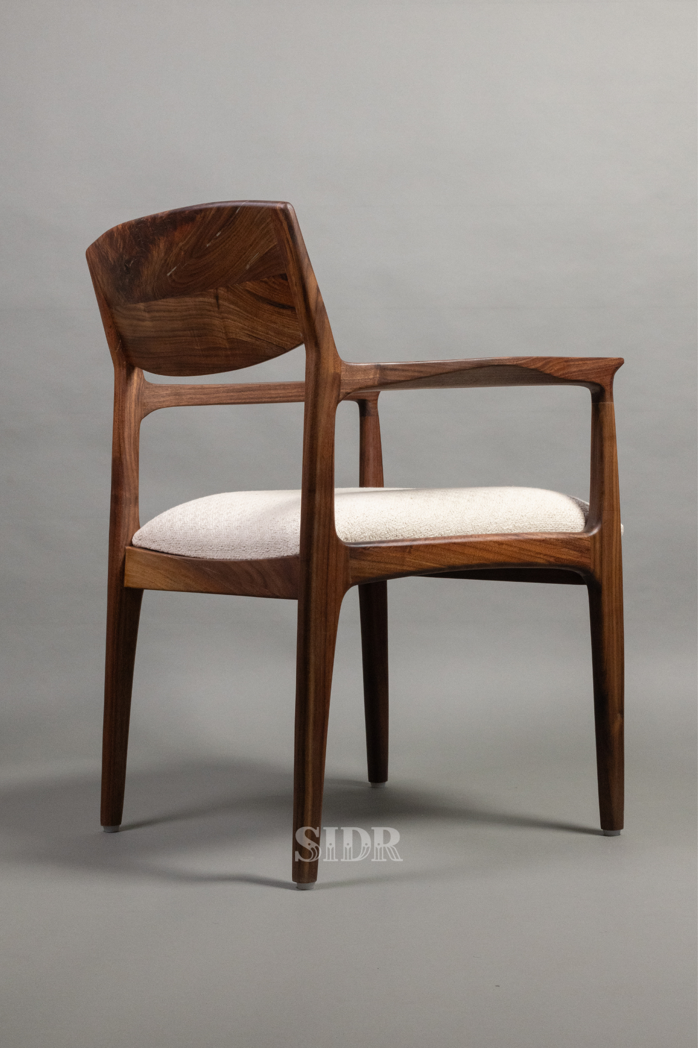 The Walnut Aanand Dining Chair with Wooden Back
