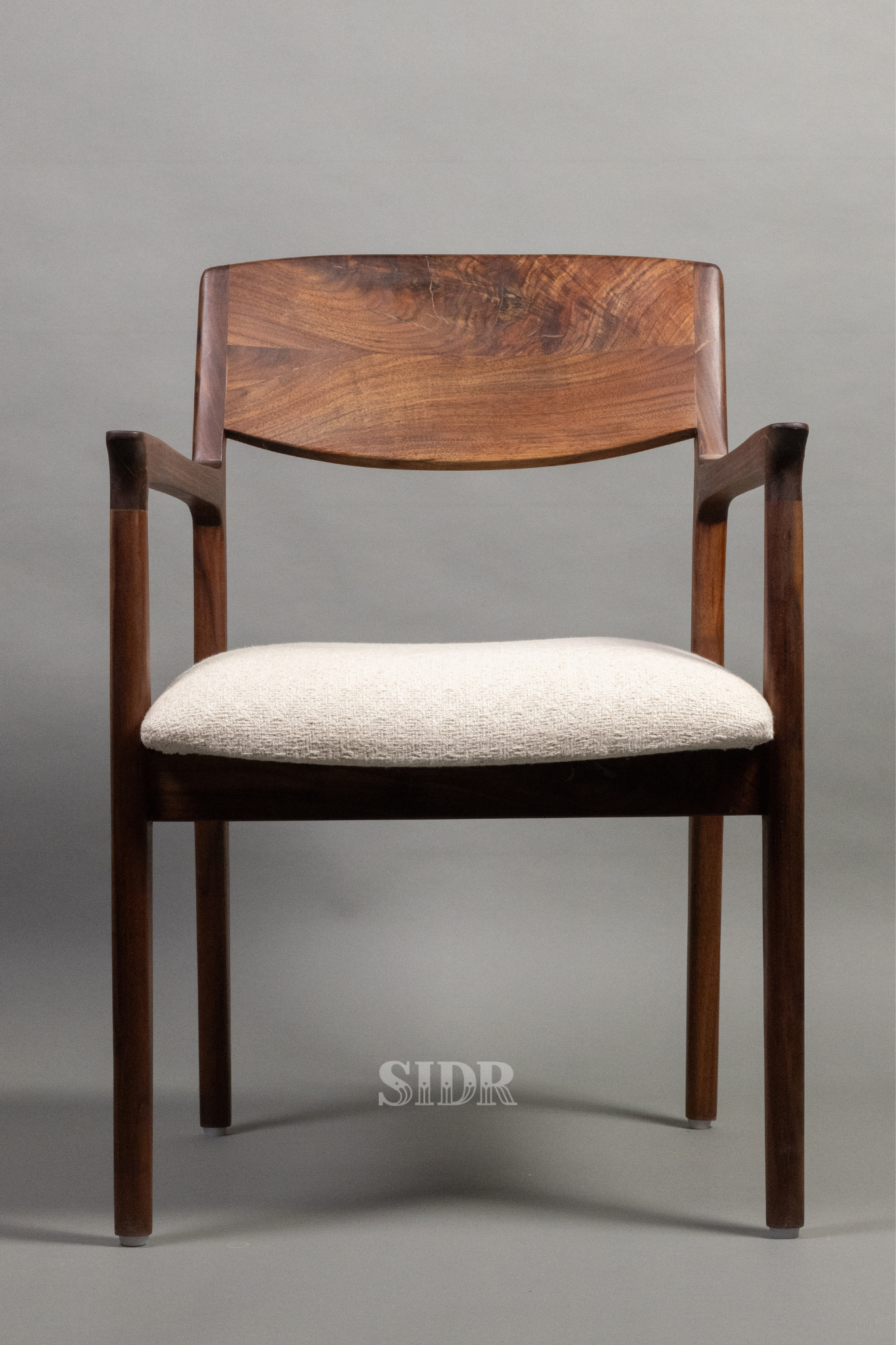 The Walnut Aanand Dining Chair with Wooden Back