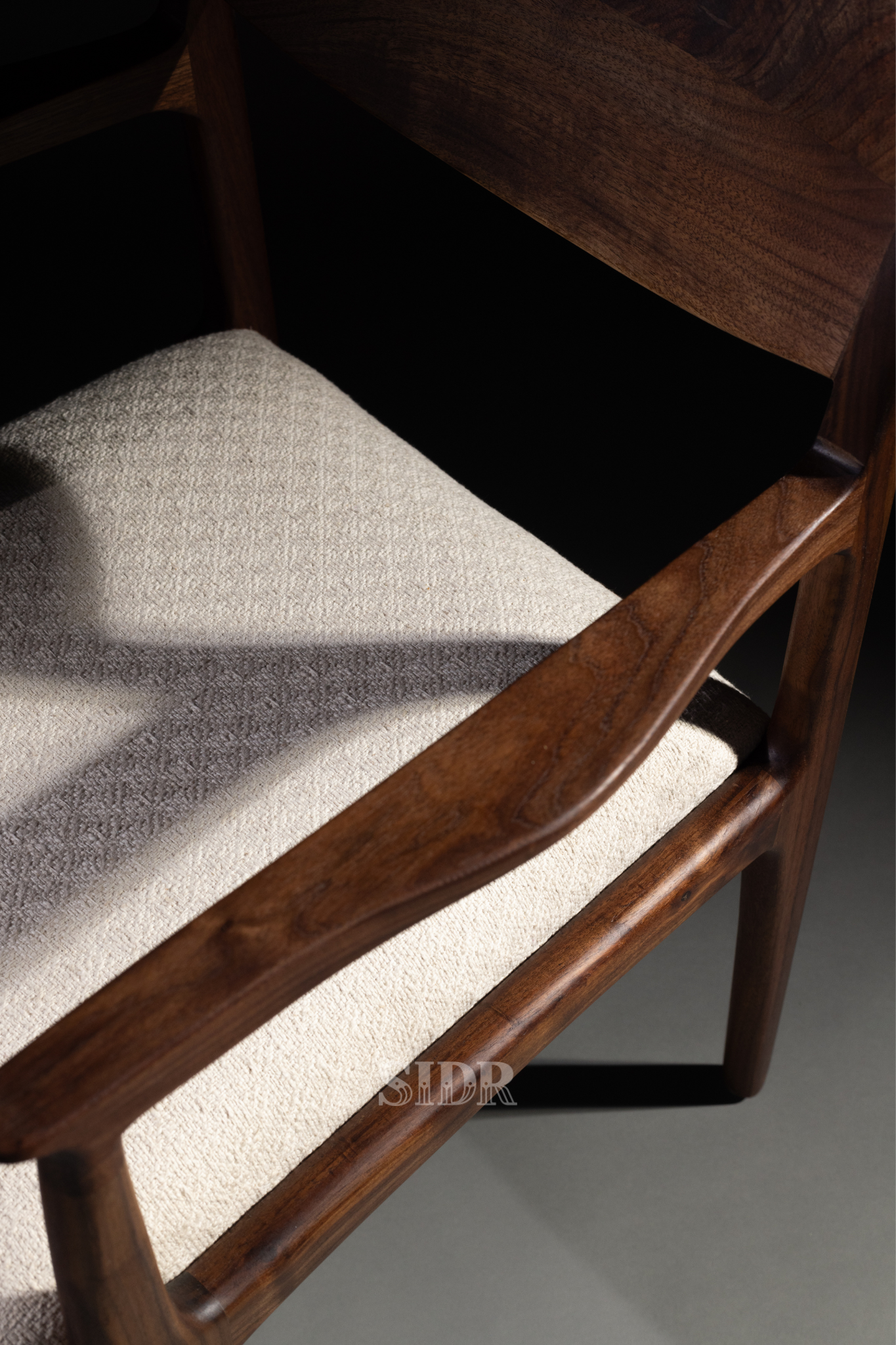 The Walnut Aanand Dining Chair with Wooden Back