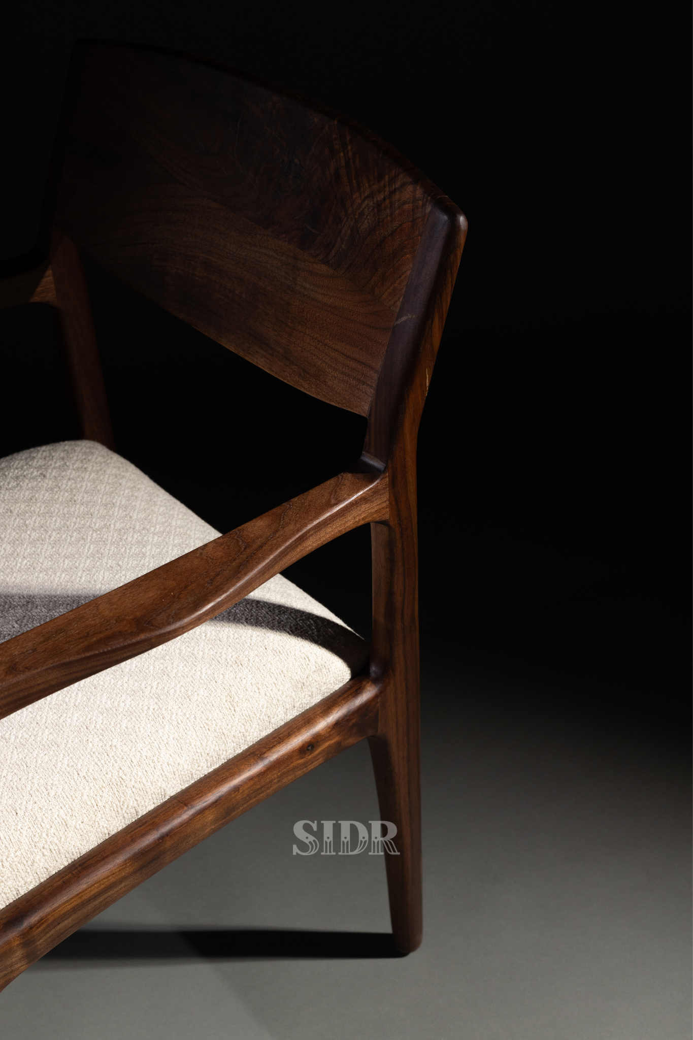 The Walnut Aanand Dining Chair with Wooden Back