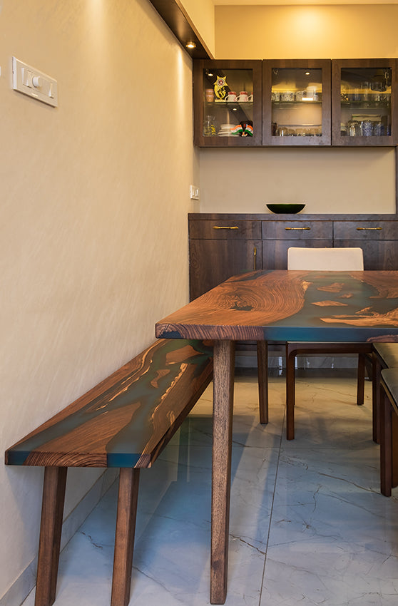 The Evergreen River Table & Bench