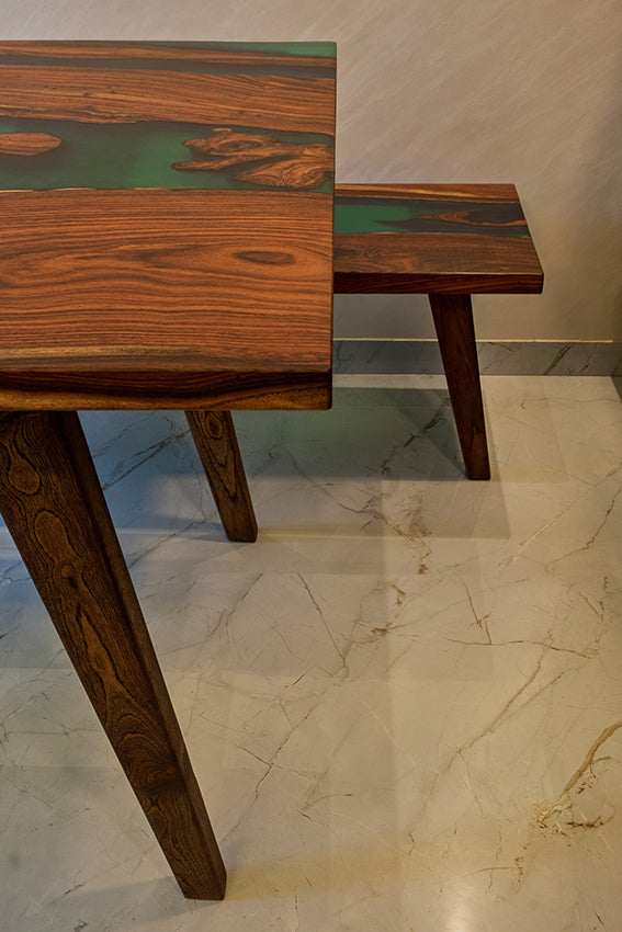 The Evergreen River Table & Bench