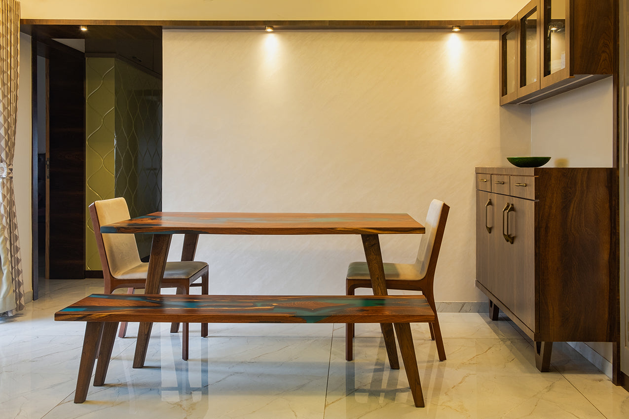 The Evergreen River Table & Bench