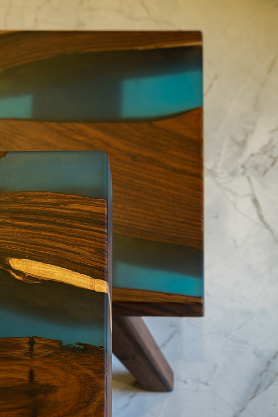 The Evergreen River Table & Bench