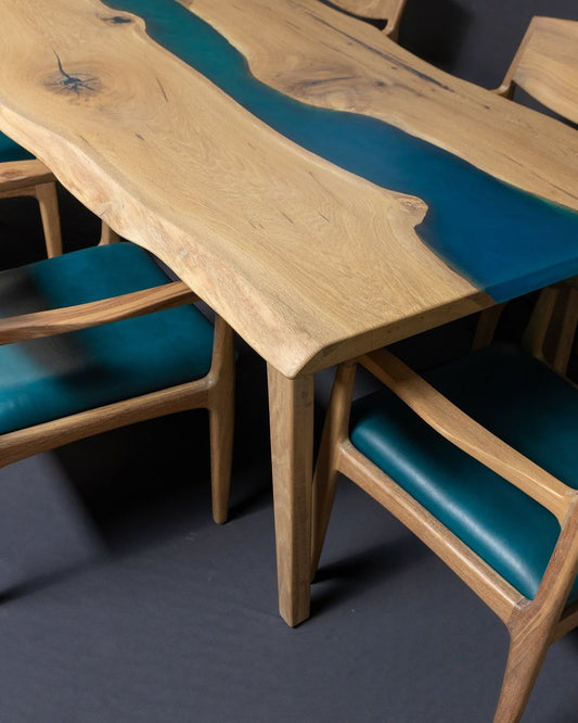 The Sahaj White Oak Dining Table with Chairs II