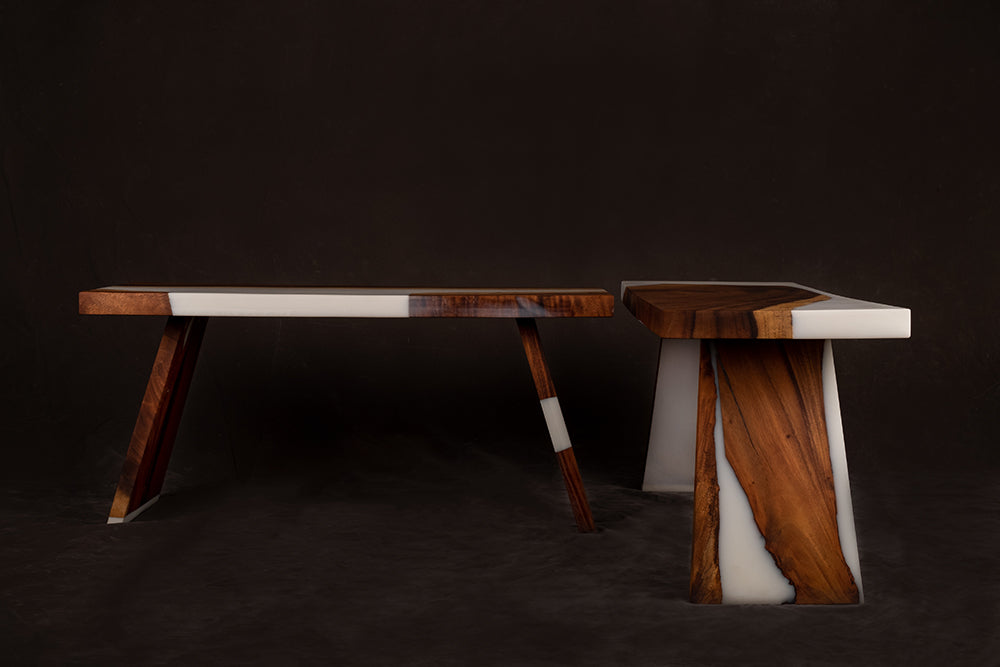 The Utsaah Wood and Resin Bench