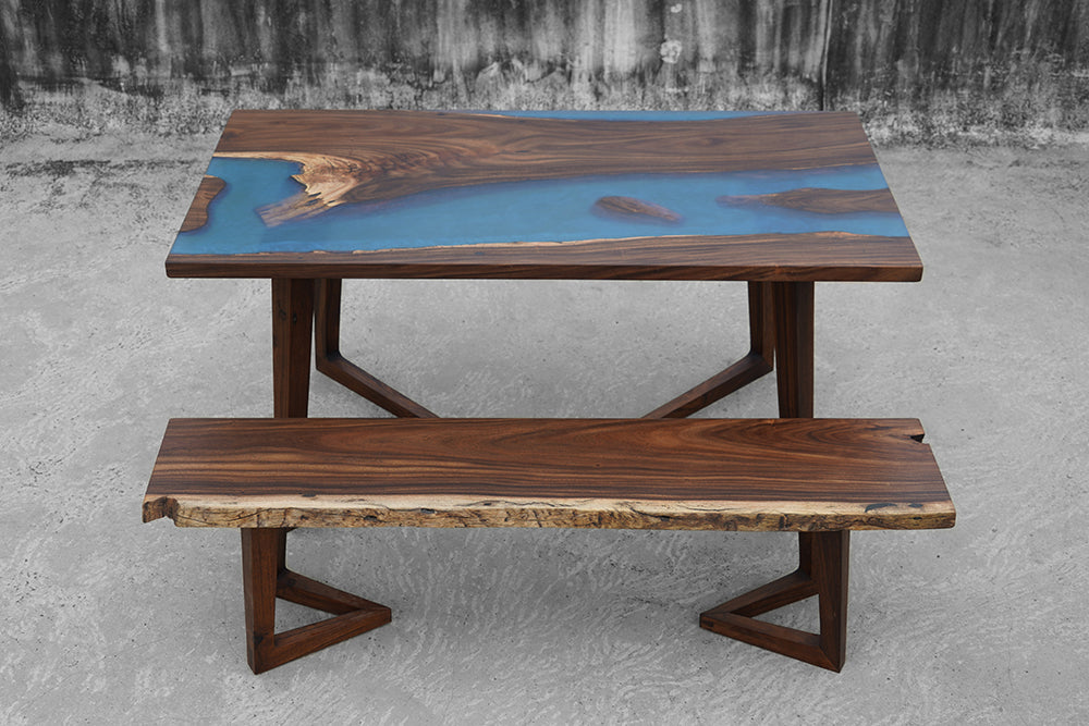 The Cobalt River Table and Bench