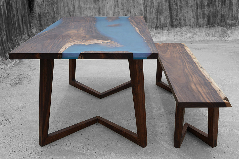 The Cobalt River Table and Bench